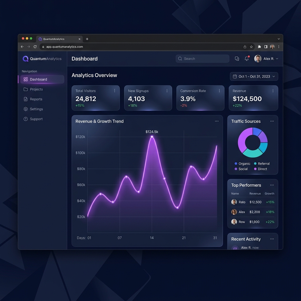 Quantum Analytics SaaS Dashboard